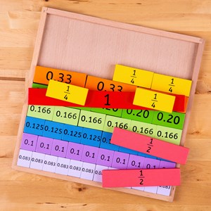Jouet de plateau de fractions en bois