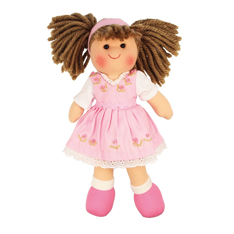 Bigjigs Toys - Poupée douce rose, 28cm de haut