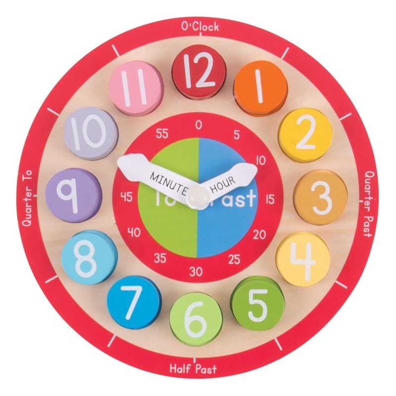 Bigjigs Toys - Horloge éducative en bois