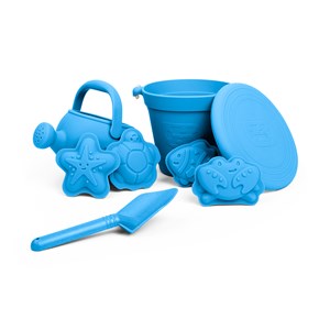 Seau de plage en silicone bleu