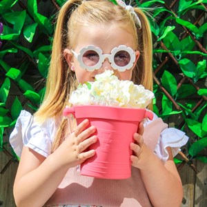 Seau de plage en silicone rose