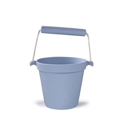 Bigjigs Toys - Seau de plage en silicone gris clair