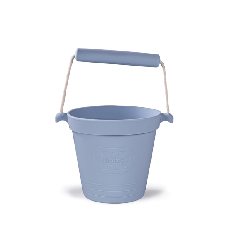 Seau de plage en silicone gris clair (Bigjigs Toys) - Couverture