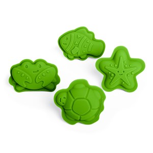 4 moules à sable en silicone vert