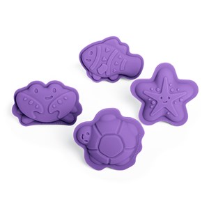 4 moules à sable en silicone violet