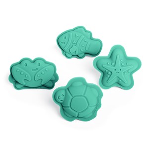 4 moules à sable en silicone turquoise