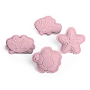 4 moules à sable en silicone rose clair