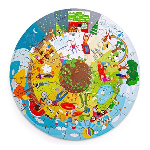 Puzzle de sol circulaire saisonnier