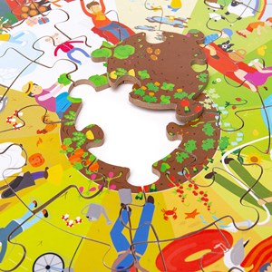 Puzzle de sol circulaire saisonnier