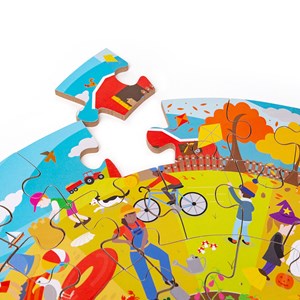 Puzzle de sol circulaire saisonnier