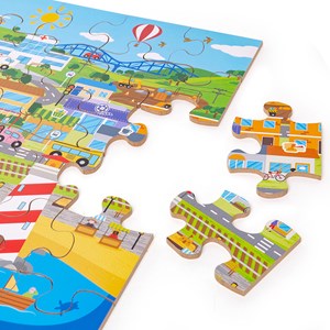 Puzzle de sol de la ville de transport