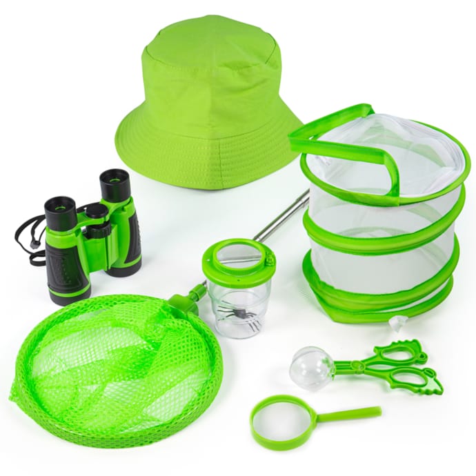 Kit D'explorateur Enfant Pour Le Plein Air - Gilet, Chapeau, Filet à Papillons, Cage Et Pince - Jeu De Rôle Et Découverte Nature - 3