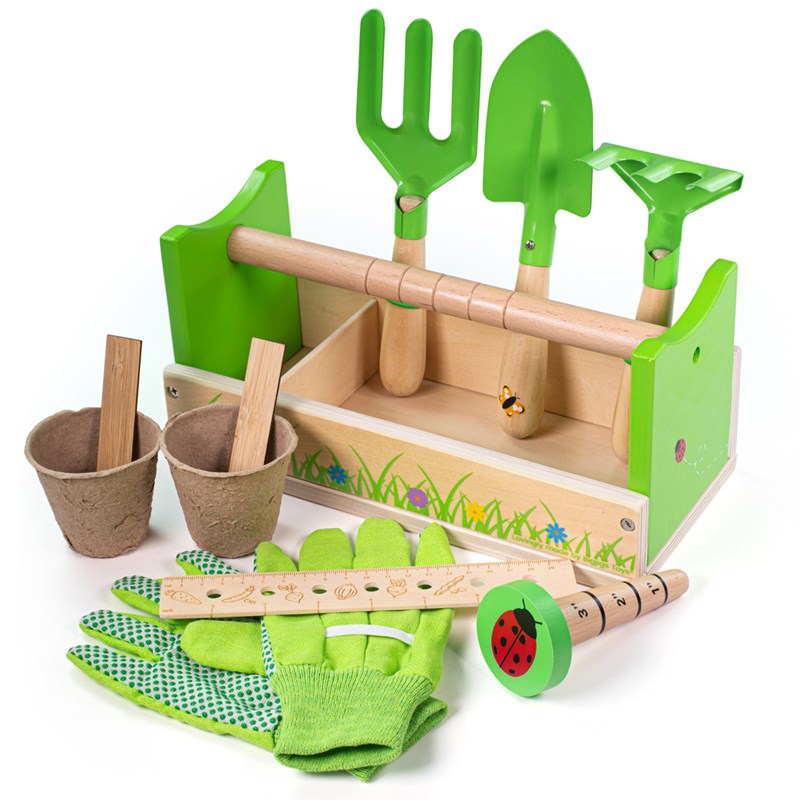 Bigjigs Toys - Caddy à outils de jardinage pour enfants