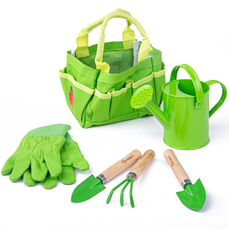 Set De Jardinage Pour Enfants Winterworm - Pelle, Râteau, Arrosoir Et Gants - Jouet Éducatif (Bleu)