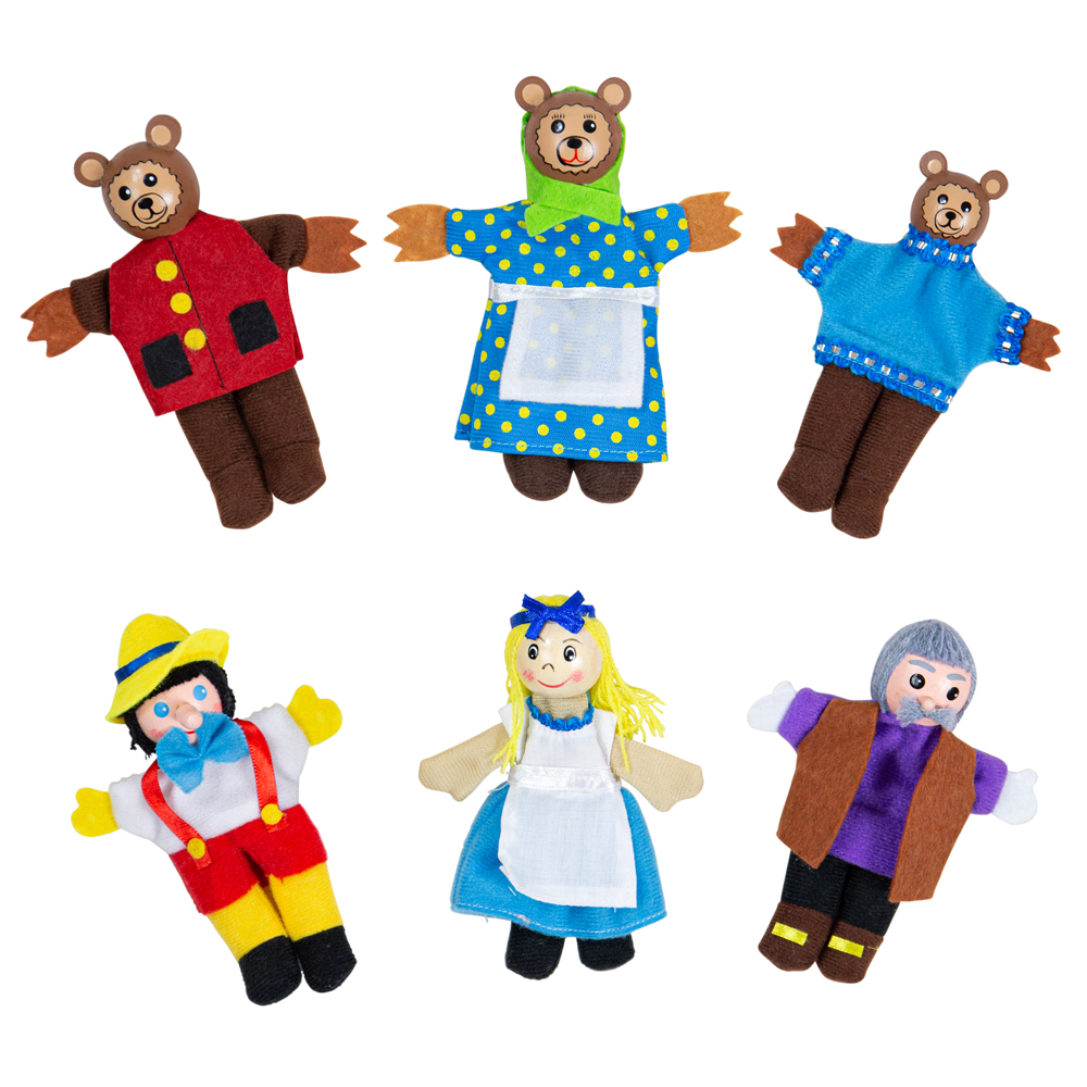 Lot De 6 Marionnettes à Doigts Douces – Famille De Poupées En Peluche – Jeu D’Éveil Et Lecture – 7 Cm