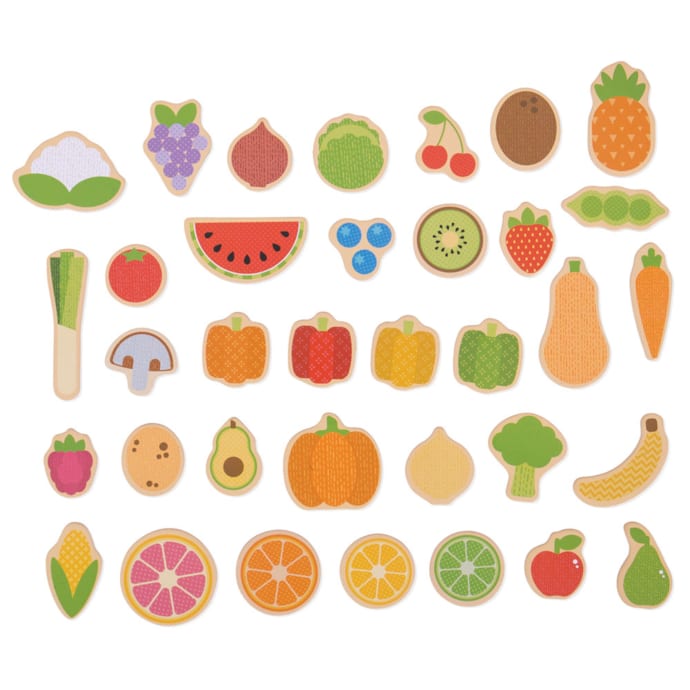 Aimants Réfrigérateur Fruits/Légumes - 18 Pièces Éducatives - Enfants - Déco Colorée - PVC Souple