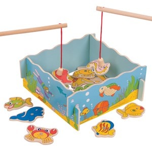 Jeu de pêche magnétique en bois