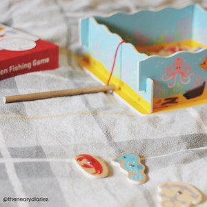 Jeu de pêche magnétique en bois