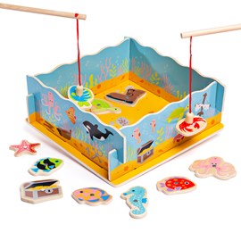 Jeu de pêche magnétique avec base