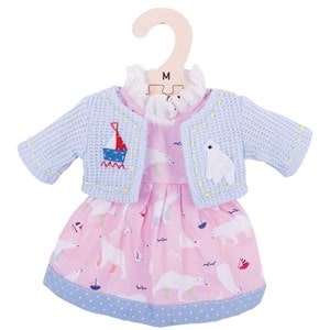 Robe ours polaire - poupée douce 34 cm