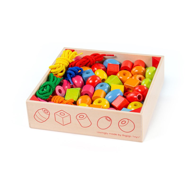 Caisse en bois de perles de laçage