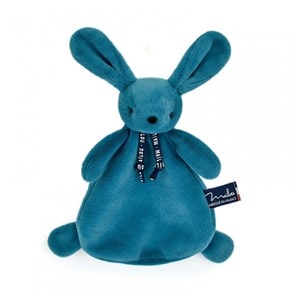 Dorlotin doudou lapin bleu minéral