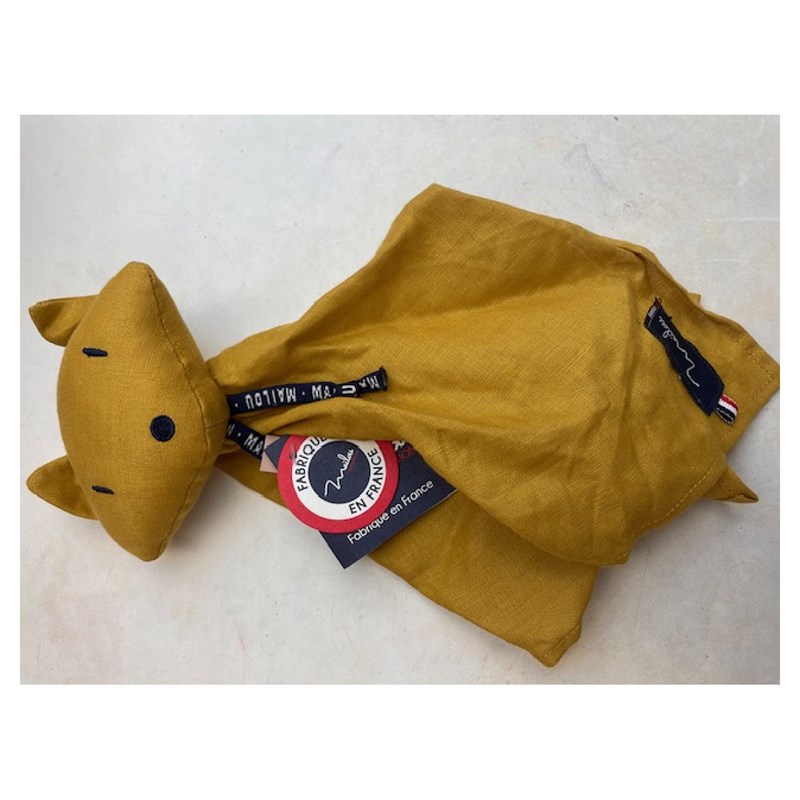 Maïlou Tradition - Perlipopette doudou renard safran ma0182