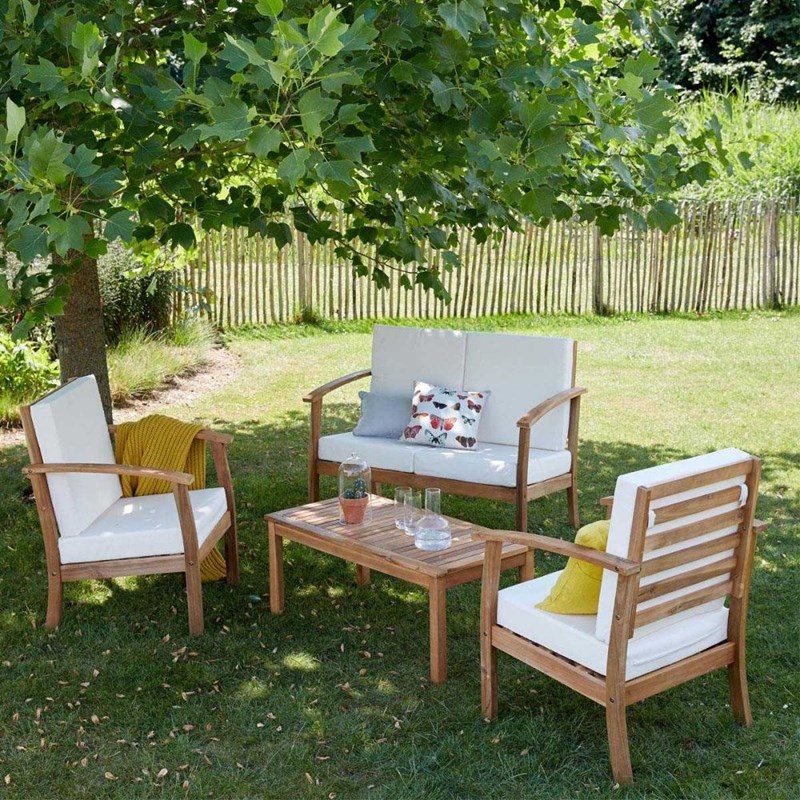 Wilsa Garden - Salon de jardin détente en acacia nice