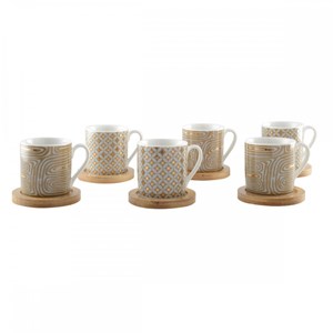 Tasses et sous tasses cancún - lot de 6