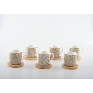Tasses et sous tasses cancún - lot de 6