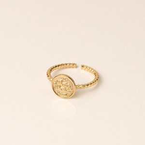 Bague réglable astro doré  - gemeaux