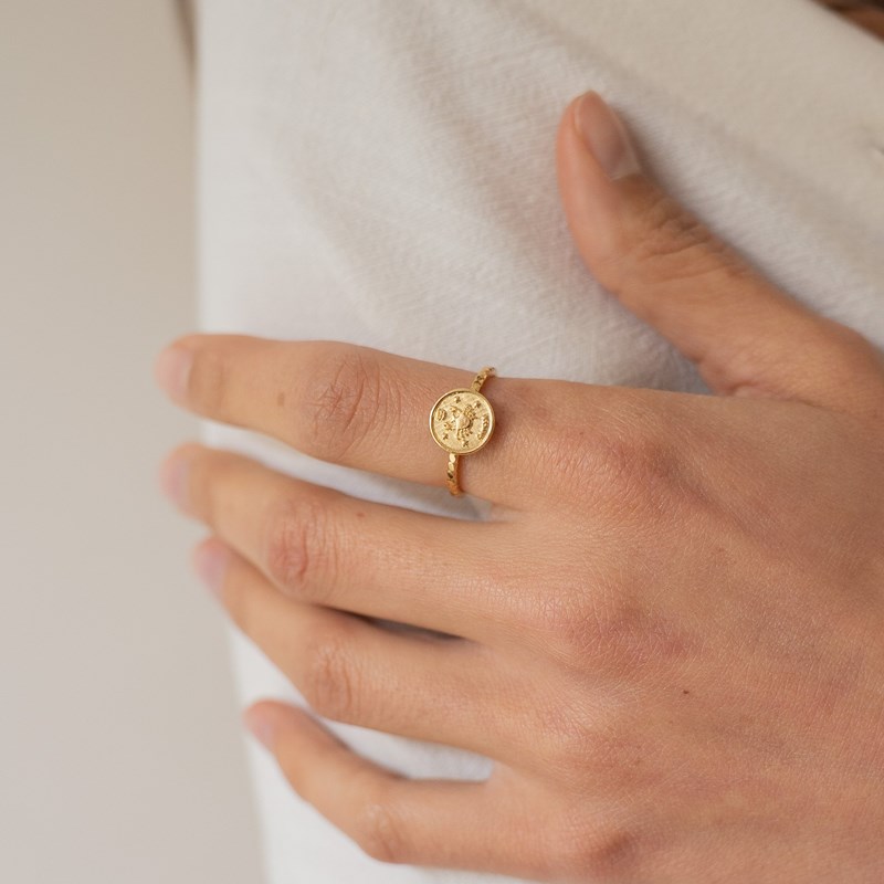 Bague réglable astro doré - cancer