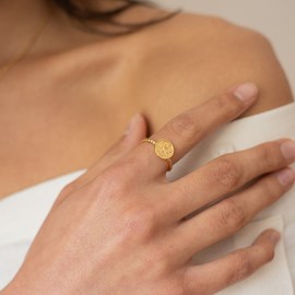 Bague réglable astro doré  - vierge