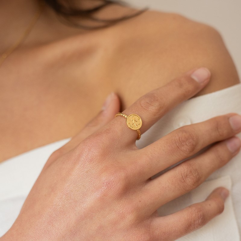 Bague réglable astro doré - vierge