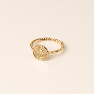 Bague réglable astro doré  - vierge