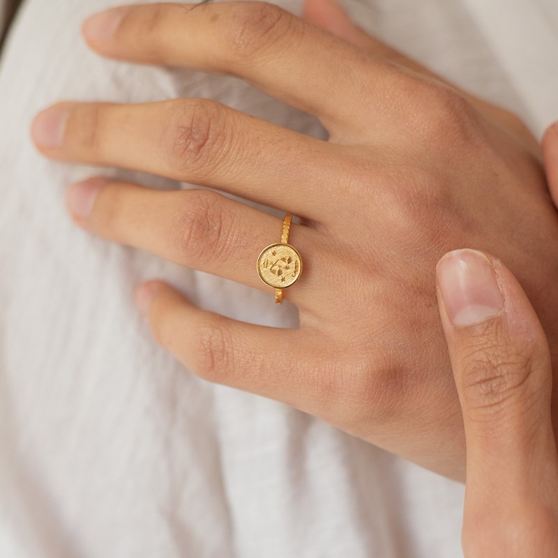 Bague réglable astro doré - balance