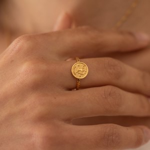 Bague réglable astro doré  - sagittaire