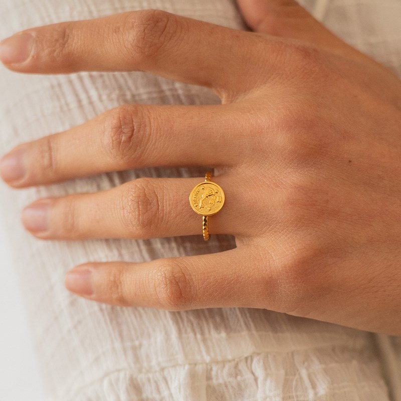 Bague réglable astro doré - verseau