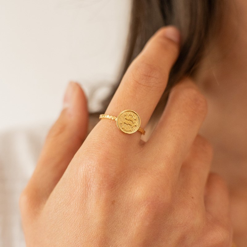 Bague réglable astro doré - poisson