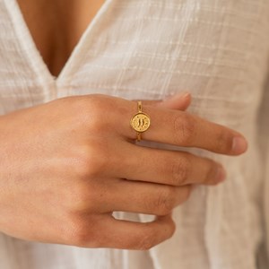 Bague réglable astro doré  - poisson