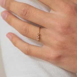 Bague réglable doré bicolore rose