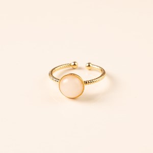 Bague réglable dorée jade naturelle