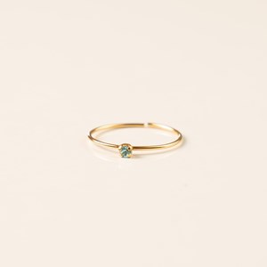 Bague réglable dorée cristal turquoise