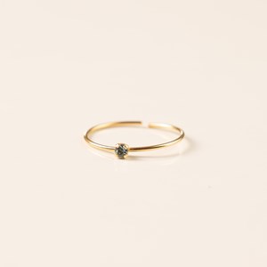 Bague réglable dorée cristal bleu gris