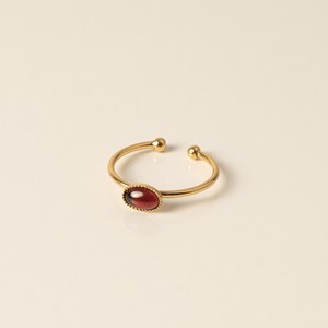 Bague réglable dorée - mini grenat