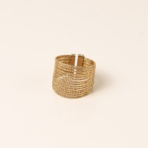 Bague réglable large dorée - multifils