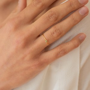 Duo de bagues réglables dorées - vert