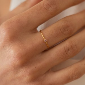 Duo de bagues réglables dorées - violet