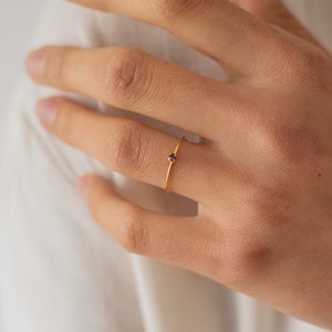 Duo de bagues réglables dorées - violet