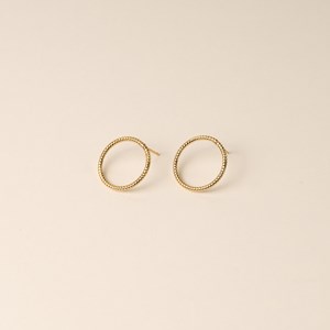 Boucles dorées - anneaux ronds texturés